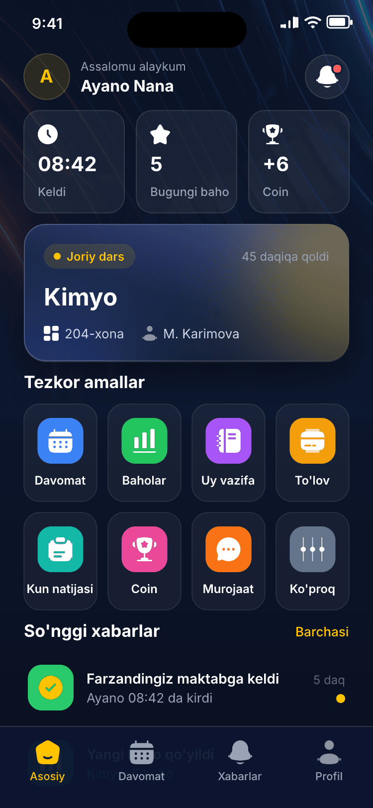 The school in the parent’s phone